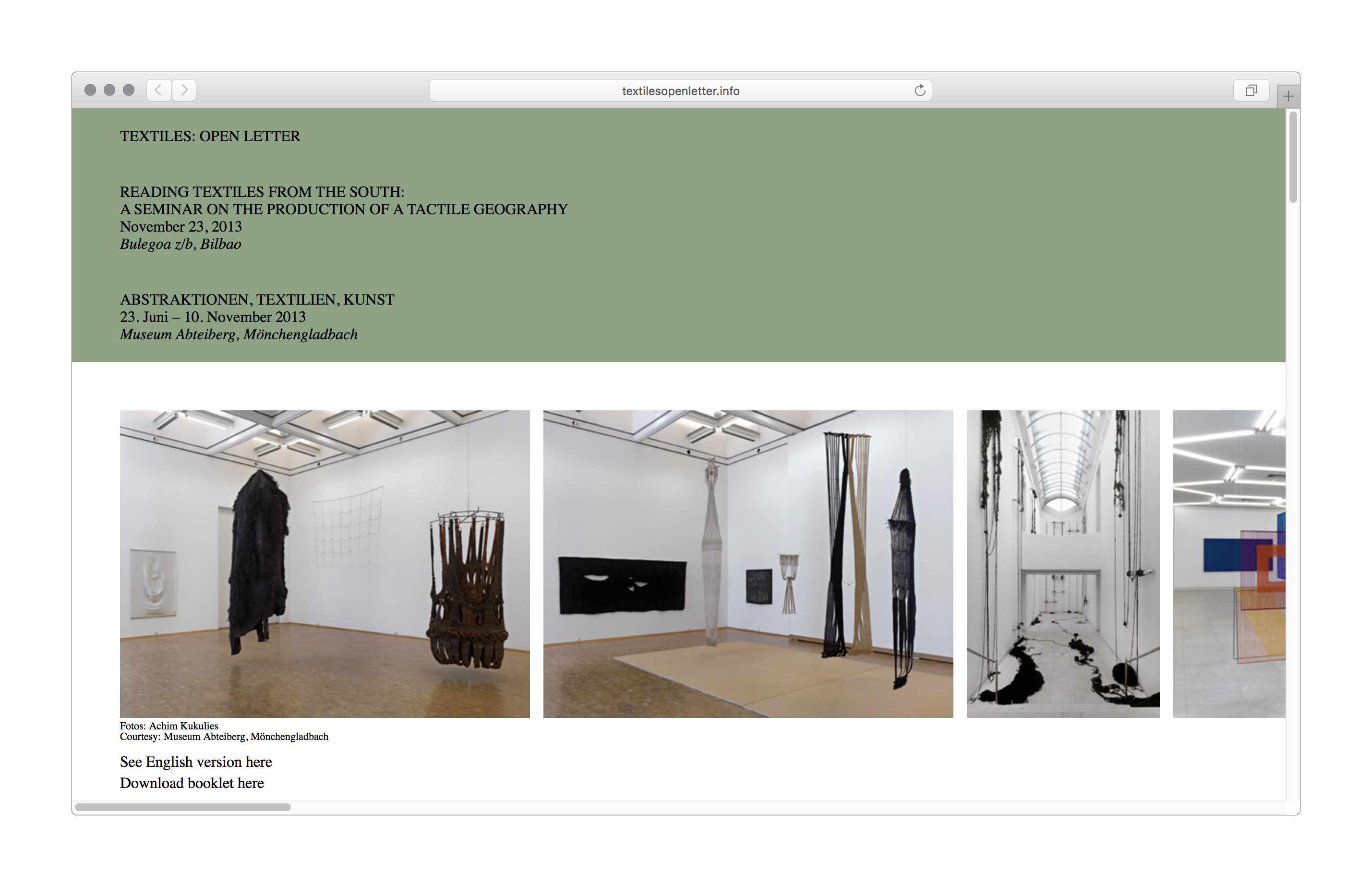 Textiles: Open Letter