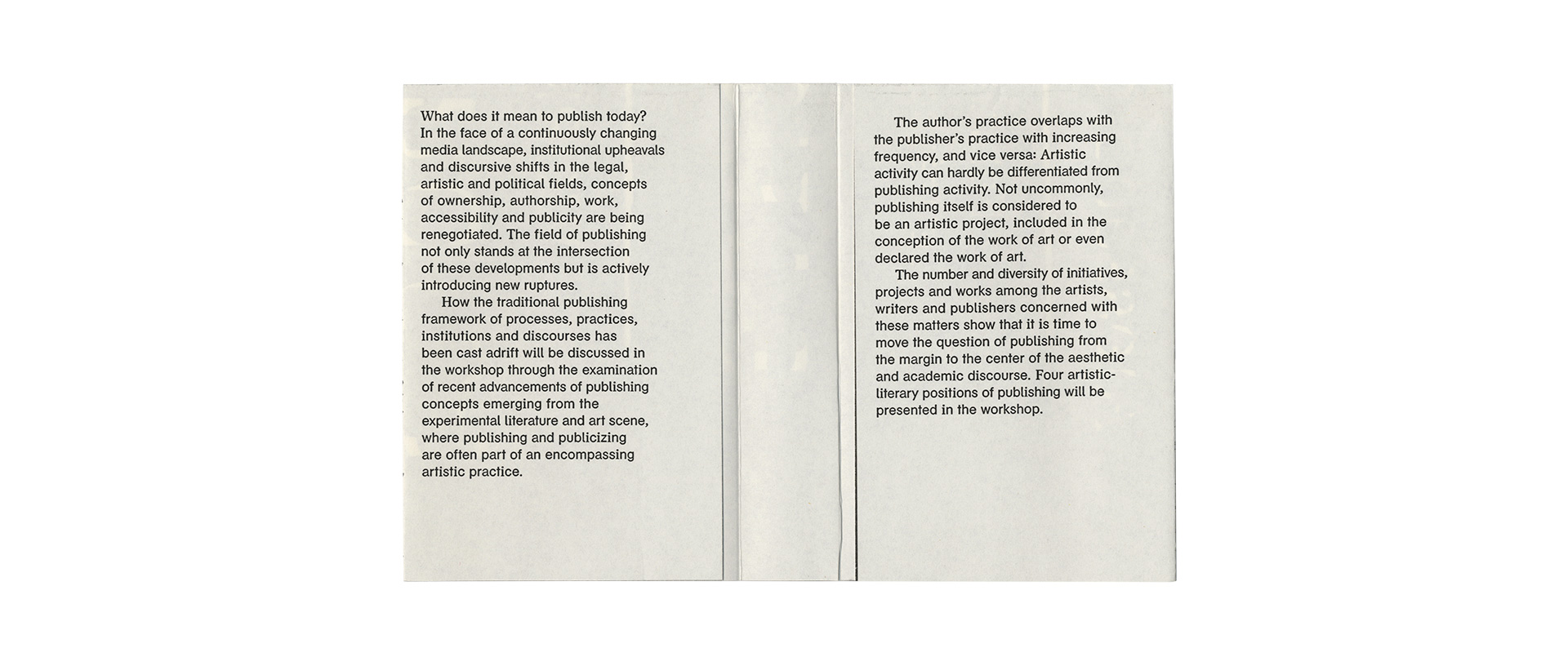 Publishing as Artistic Practice